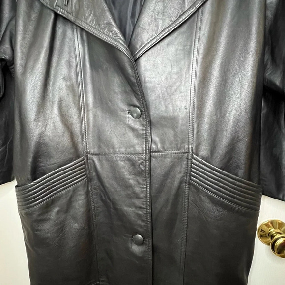 Izzi Vintage Leather Trench Coat - Picture 9 of 16